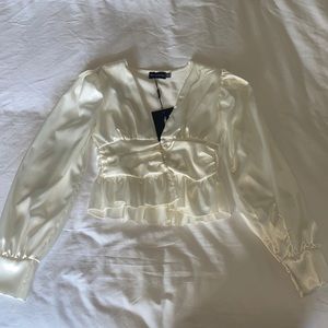 PLT Satin Button Down Top
